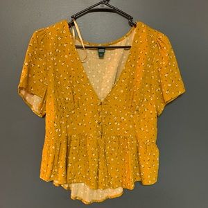 BRAND NEW WILD FABLE YELLOW CROP TOP